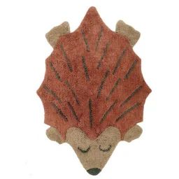 Tapis enfant Ollen tissé main coton roux 80×120 – Nattiot orange