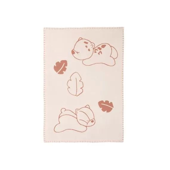 Couverture bébé tricotée Boris et Jungo (75 x 100 cm)