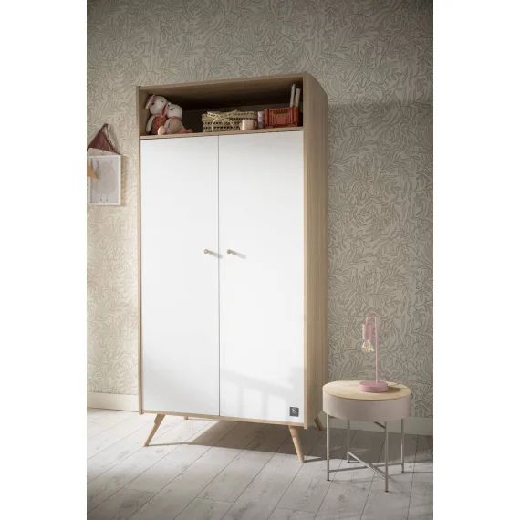Armoire 2 Portes Et 1 Niche Marron/blanc