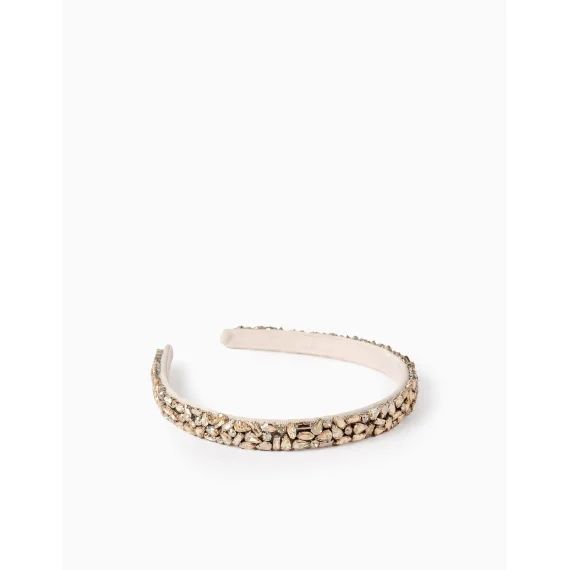 Bandeau Avec Strass Multicolore Or