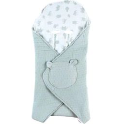 Couverture nomade en mousseline de coton bio Safari sauge