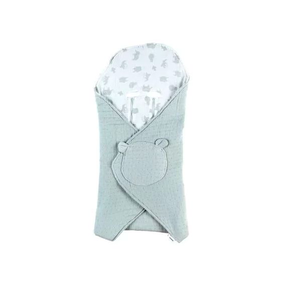 Couverture nomade en mousseline de coton bio Safari sauge