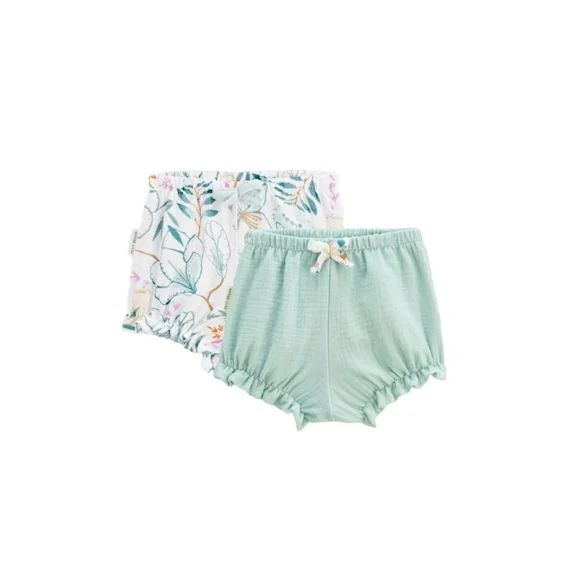 Lot De 2 Bloomers Bébé En Gaze De Coton Patroika Vert