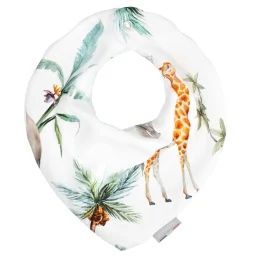 Bavoir Bandana En Coton Safari Blanc Imprimé Safari