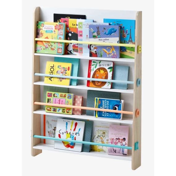 Présentoir à livres Books blanc/bois
