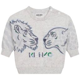 Sweat-shirt en molleton brodé Garçon Gris