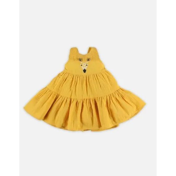 Robe Fines Bretelles Impirmé Zèbre Jaune