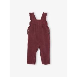 Salopette à volants bébé en velours prune