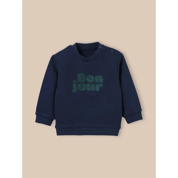 Sweat bonjour En Coton Biologique Indigo