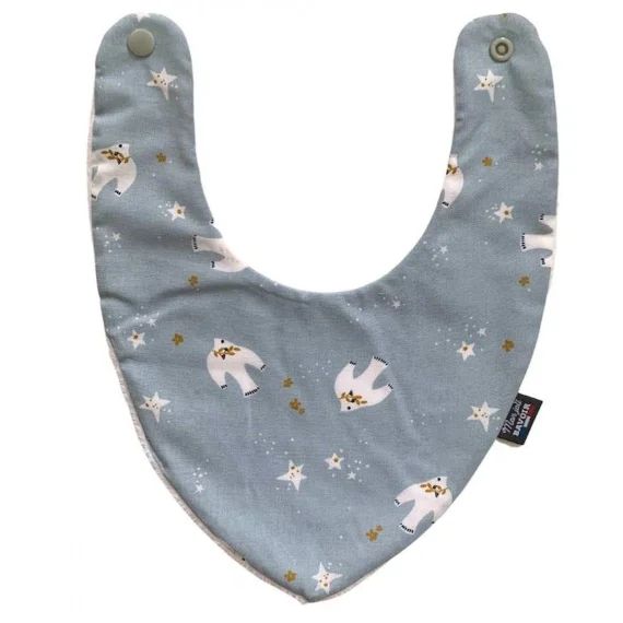 Bavoir bandana – Oiseaux d&rsquo;hiver bleu