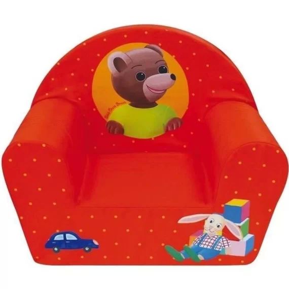 Fun House Petit Ours Brun fauteuil club en mousse pour enfant rouge
