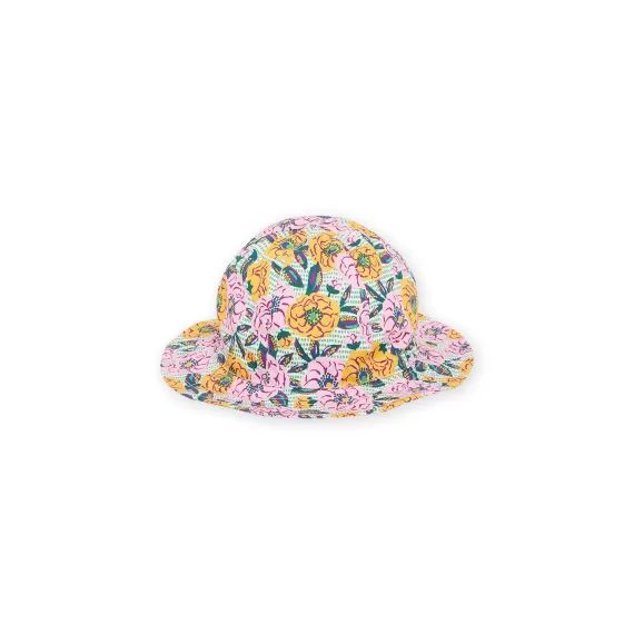 Chapeau Multicolore À Imprimé Fleuri – Ecru