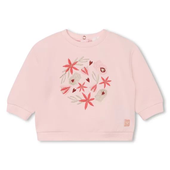 Sweat-shirt en molleton gratté Fille Rose