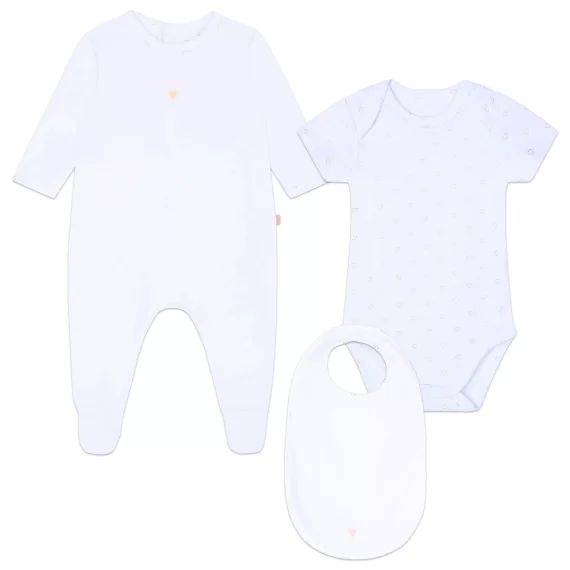 Ensemble 3 pièces en coton Fille Blanc