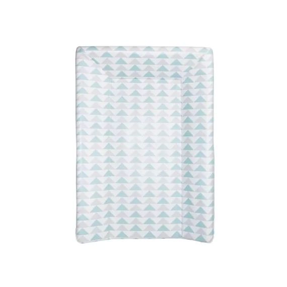 Matelas à langer luxe triangles bleu et gris (50 x 70 cm)