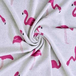 Couverture En Coton Bio Gots Gris, Flammant Rose