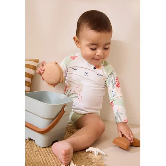 Maillot De Bain Bébé 2 Pièces T-shirt De Protection Uv & Culotte Arya Vert