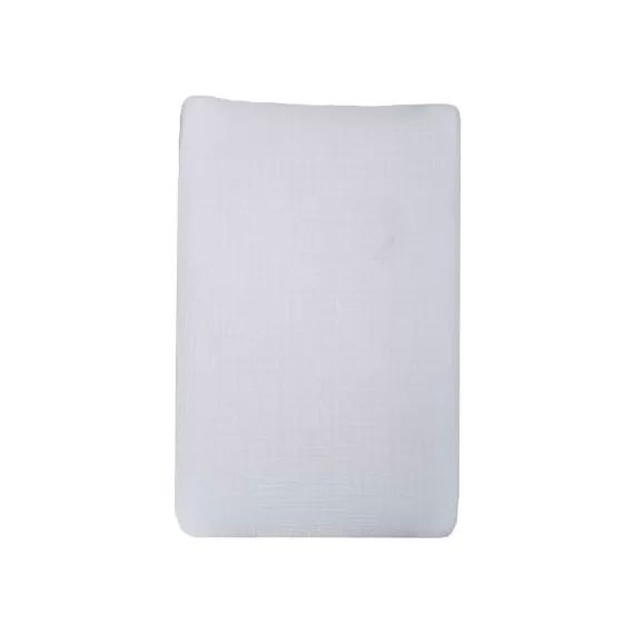 Housse de matelas à langer en mousseline de coton grise (50 x 70 cm)