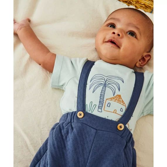 T-shirt bébé vert menthe en coton bio imprimé éléphant –  – Soldes
