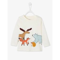 T-shirt bébé garçon animaux sauvages beige