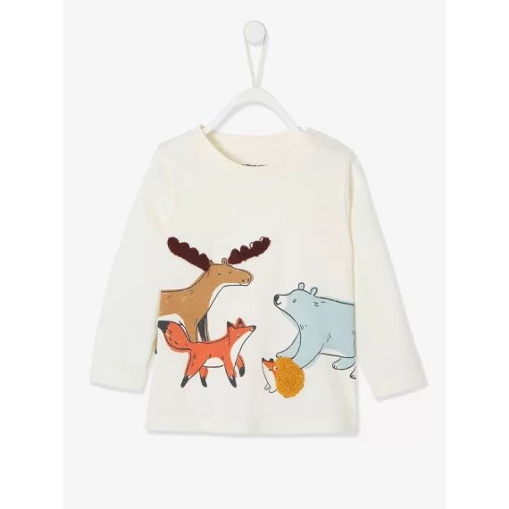 T-shirt bébé garçon animaux sauvages beige