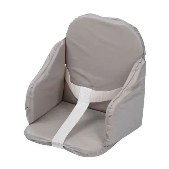 TINÉO – Coussin De Chaise Haute Bébé, PVC, Sangles De Sécurité, Facile à Laver, Fabriqué En France, 27x26x33cm (Gris) gris