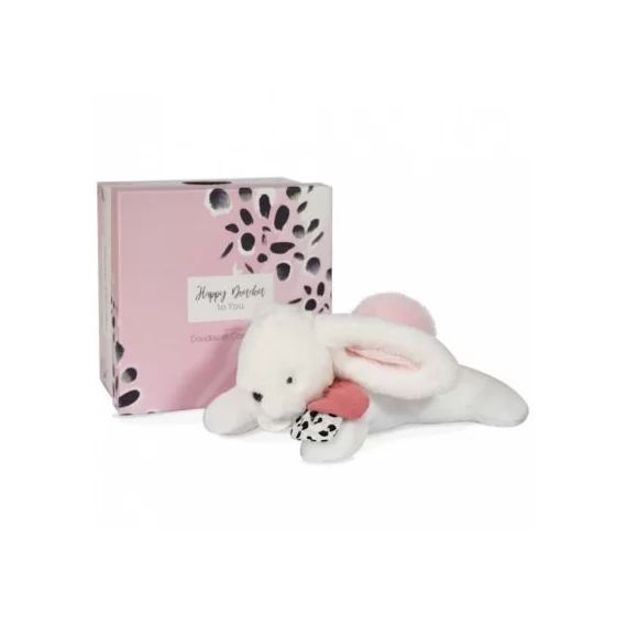 Peluche avec coffret lapin rose Happy Blush (25 cm)