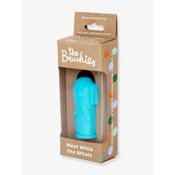 Brosse à dents 1er âge THE BRUSHIES (Les Brossettes) en silicone bleu