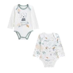 Lot De 2 Bodies Bébé Manches Longues Scotty Blanc
