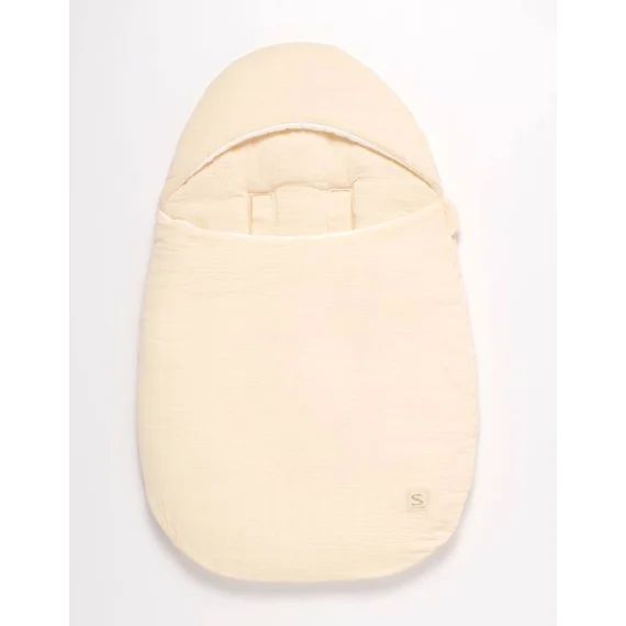 Nid D&rsquo;ange Bébé 5 Attaches En Double Gaze De Coton Beige