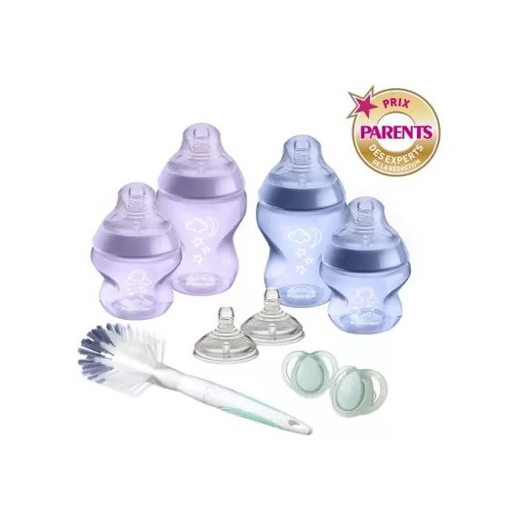 Coffret naissance sucette et biberon Closer to Nature rose
