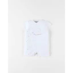 Combishort Naissance Éléphant En Jersey Blanc