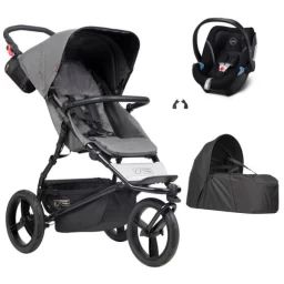 Poussette Mountain Buggy Urban Jungle Luxury Edition – Herringbone + Cocoon V2 + Coque Auto Cybex Aton 5 – Deep Black