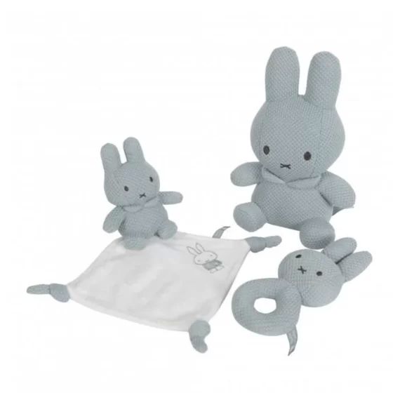 Coffret cadeau de naissance Miffy – doudou – hochet et peluche vert