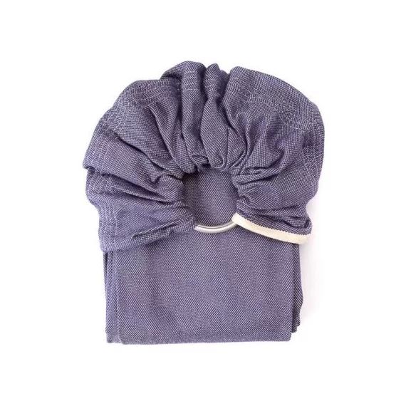 Echarpe de portage Sling sans noeud tissé en coton bio bleu cobalt