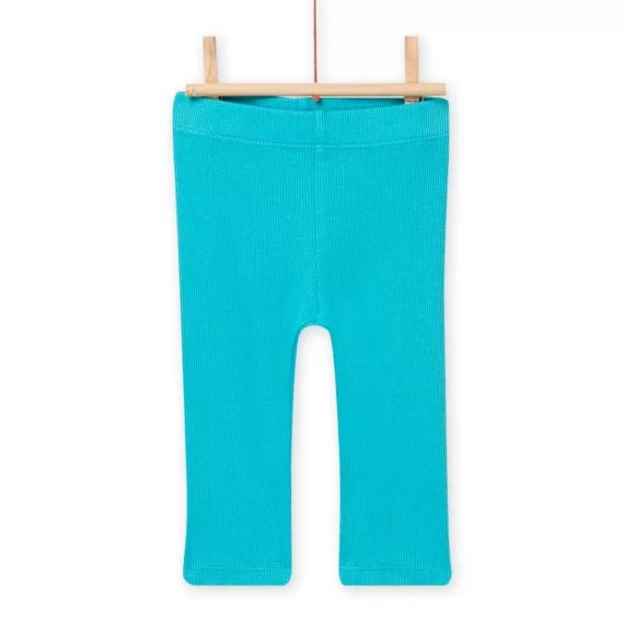 Legging Stretch Rib Bleu Turquoise Bébé Fille