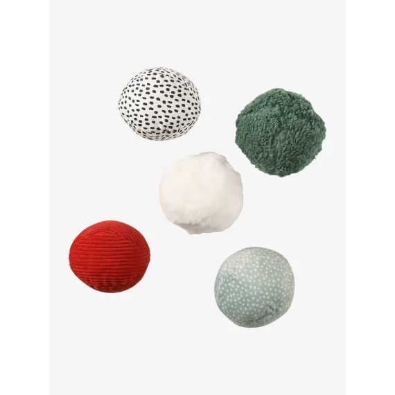 Lot de 5 balles sensorielles en tissu vert