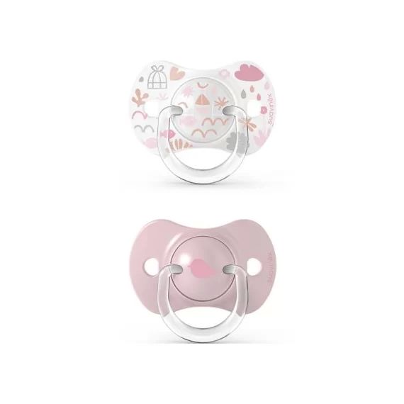 Lot de 2 sucettes symétriques SX PRO Memories rose (0-6 mois)