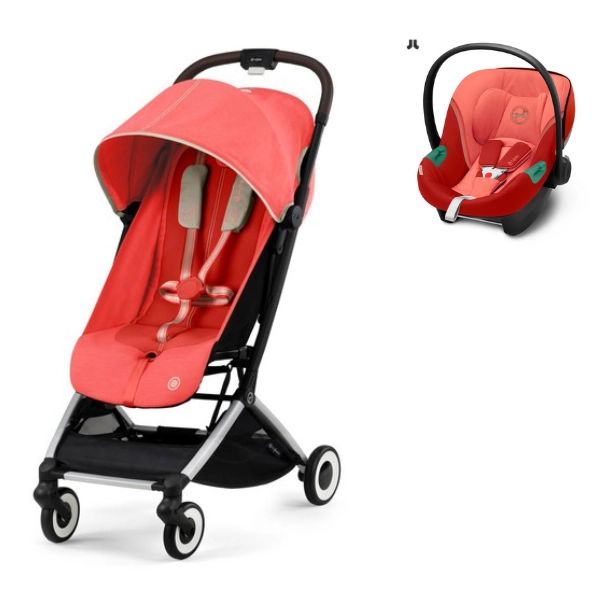 Poussette Cybex Orfeo + Coque Auto Aton S2 i-Size – Hibiscus Red