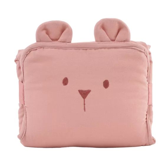 Tapis à langer de voyage Ourson – bois de rose