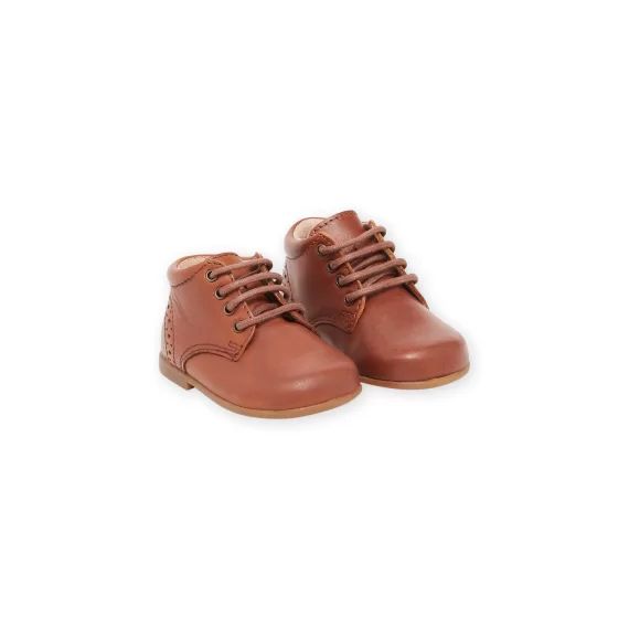 Botillons En Cuir Lisse – Marron