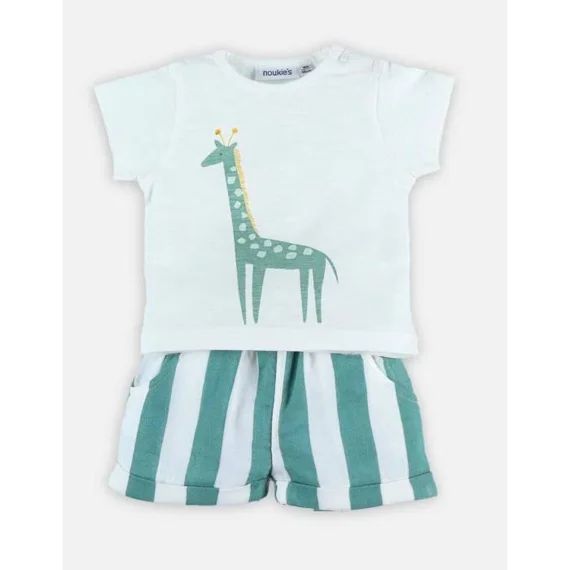 Set t-shirt et short en coton vert