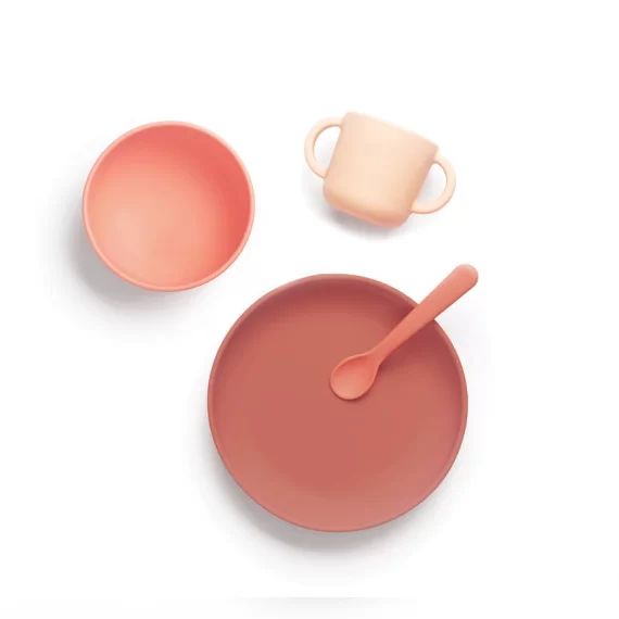 Set vaisselle en silicone pour bébé – 4 pièces