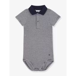 Body manches courtes ouverture polo PETIT BATEAU bleu