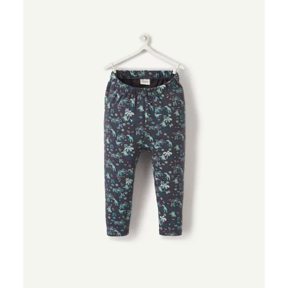 Le legging bleu en coton biologique avec imprimé dinosaures –  – Soldes