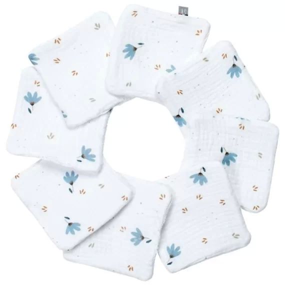 Lingettes bébé lavables Sevira Kids – Blanc – 8 pièces blanc