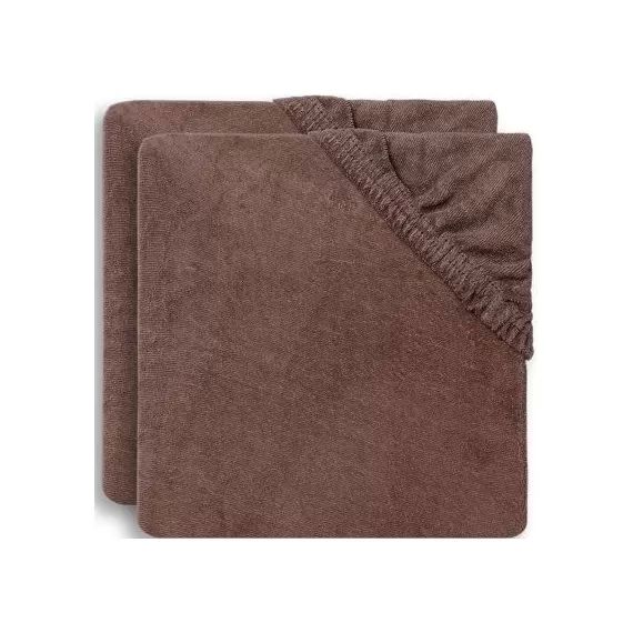 Lot de 2 housses de matelas à langer en éponge marrons (50 x 70 cm)