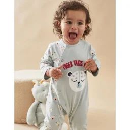 Pyjama 1 Pièce Imprimé Tigres En Jersey Bleu