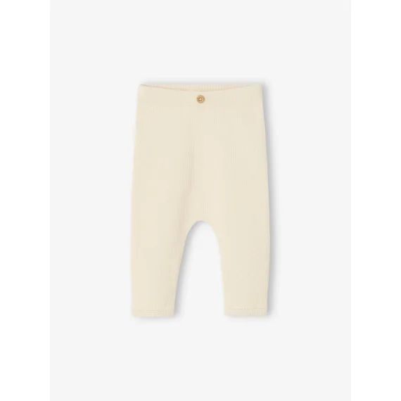 Legging en côtes naissance bébé fille vanille