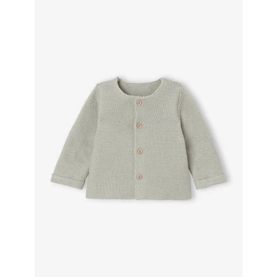 Cardigan Basics 100% Coton vert sauge